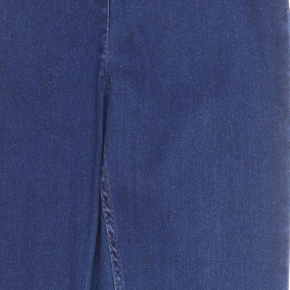 NEXT Womens Blue Cotton Skinny Jeans Size 14 Regular Zip