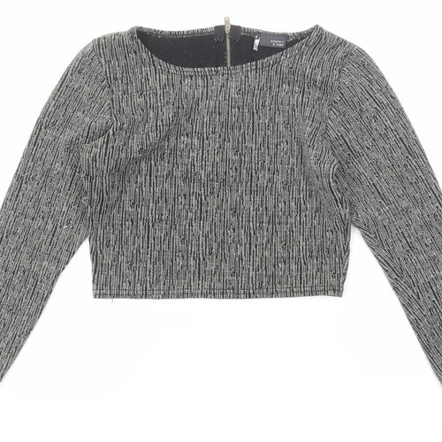 Sparkle & Fade Womens Black Round Neck Acrylic Pullover Jumper Size S