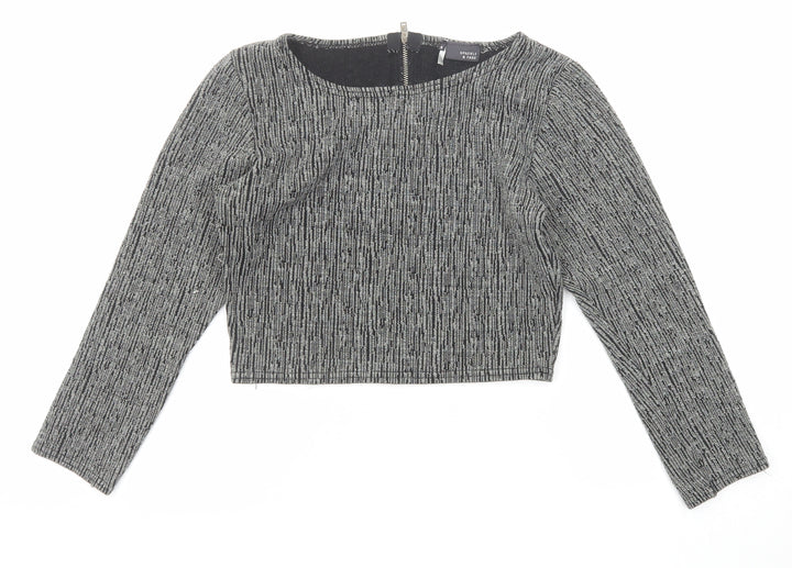 Sparkle & Fade Womens Black Round Neck Acrylic Pullover Jumper Size S