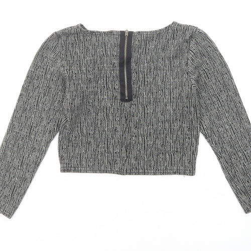 Sparkle & Fade Womens Black Round Neck Acrylic Pullover Jumper Size S