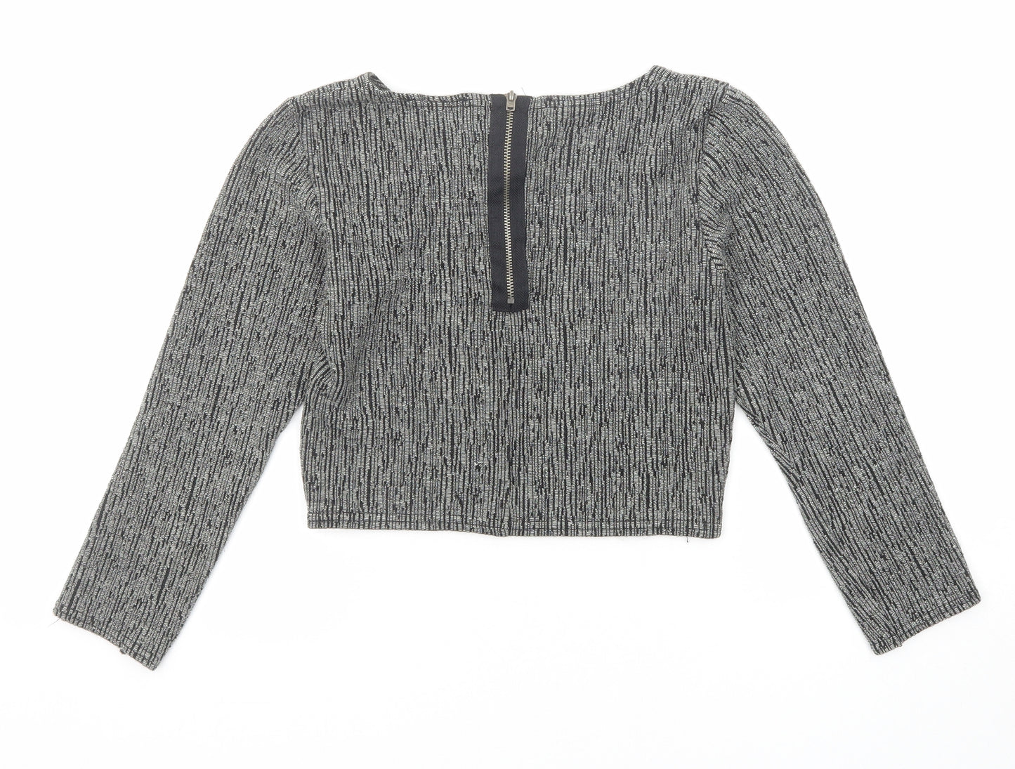 Sparkle & Fade Womens Black Round Neck Acrylic Pullover Jumper Size S