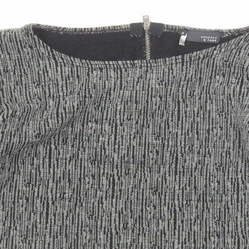 Sparkle & Fade Womens Black Round Neck Acrylic Pullover Jumper Size S