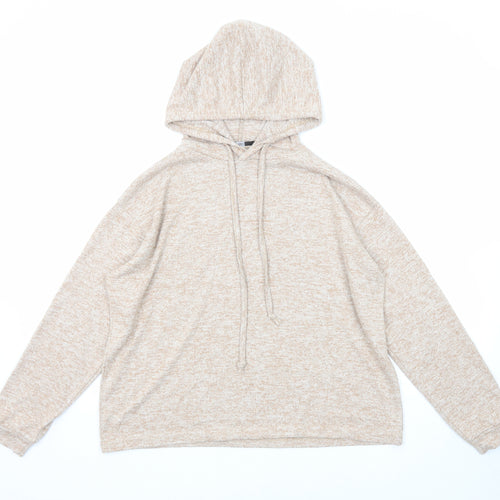 Boohoo Womens Brown Viscose Pullover Hoodie Size 10 Pullover