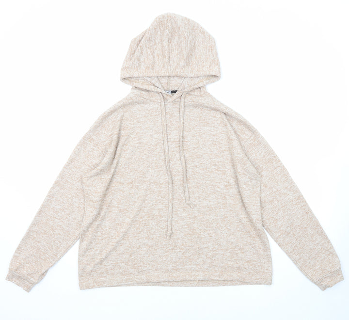 Boohoo Womens Brown Viscose Pullover Hoodie Size 10 Pullover
