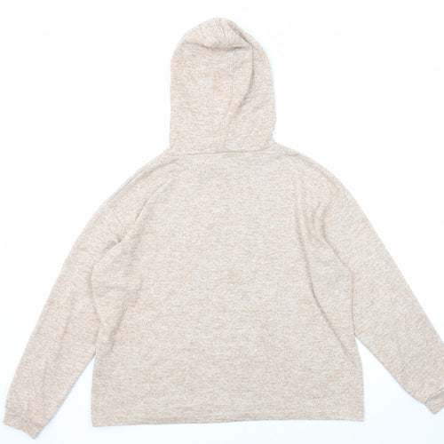 Boohoo Womens Brown Viscose Pullover Hoodie Size 10 Pullover