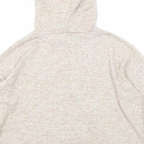 Boohoo Womens Brown Viscose Pullover Hoodie Size 10 Pullover