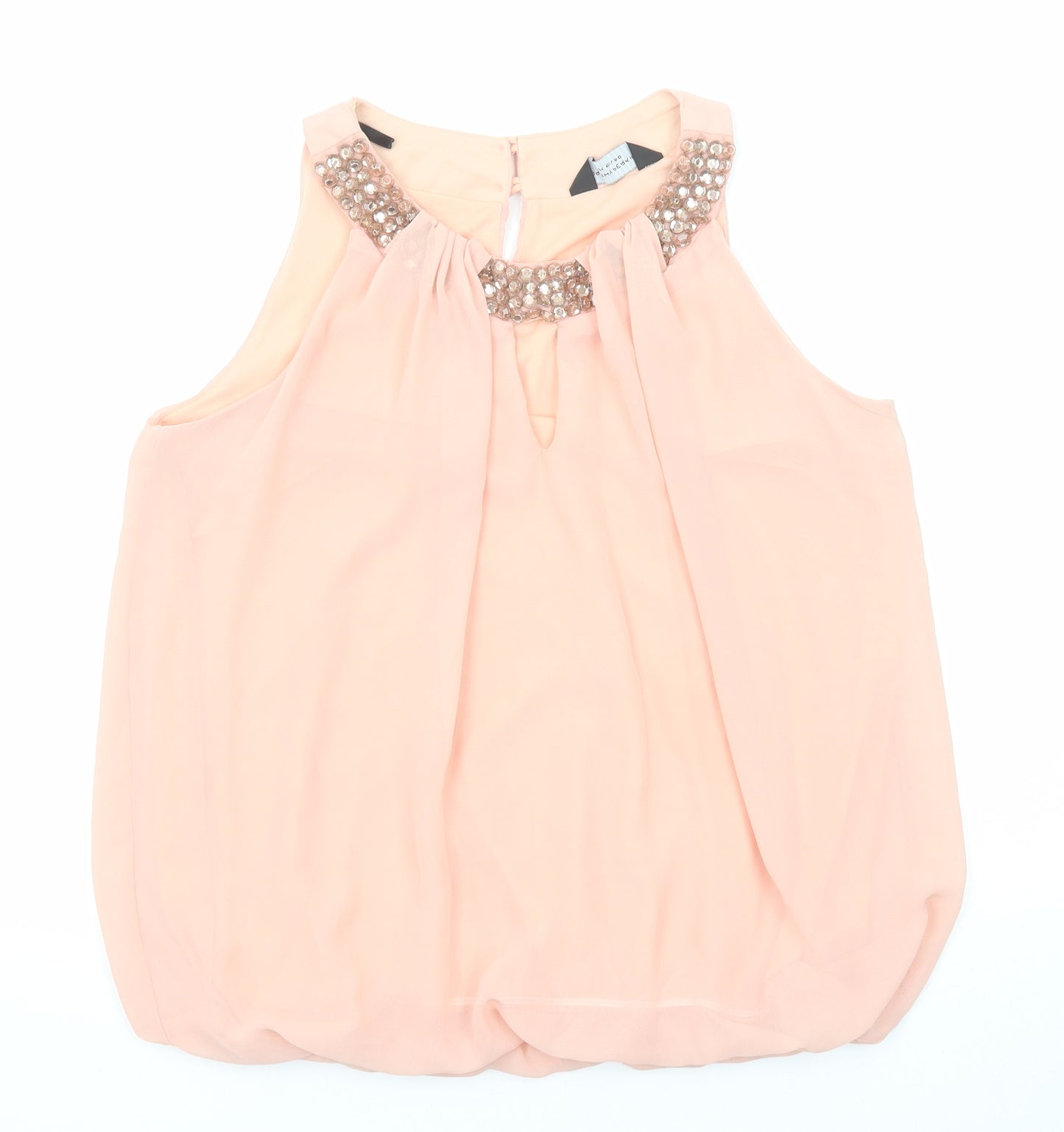 Dorothy Perkins Womens Pink Polyester Basic Blouse Size 12 Round Neck