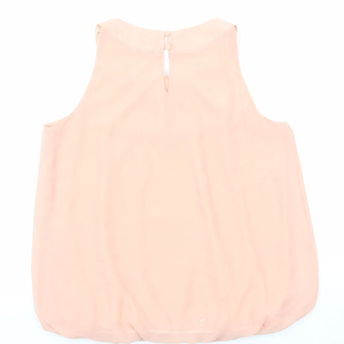 Dorothy Perkins Womens Pink Polyester Basic Blouse Size 12 Round Neck