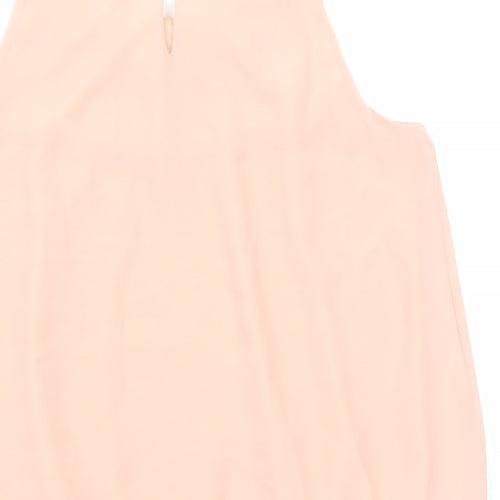 Dorothy Perkins Womens Pink Polyester Basic Blouse Size 12 Round Neck
