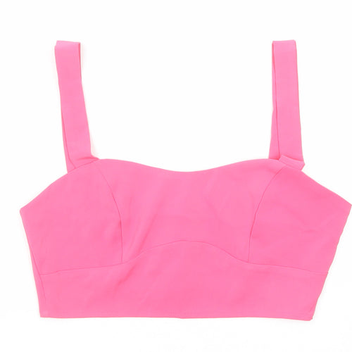 Reclaimed Vintage Womens Pink Polyester Cropped Tank Size 10 Sweetheart