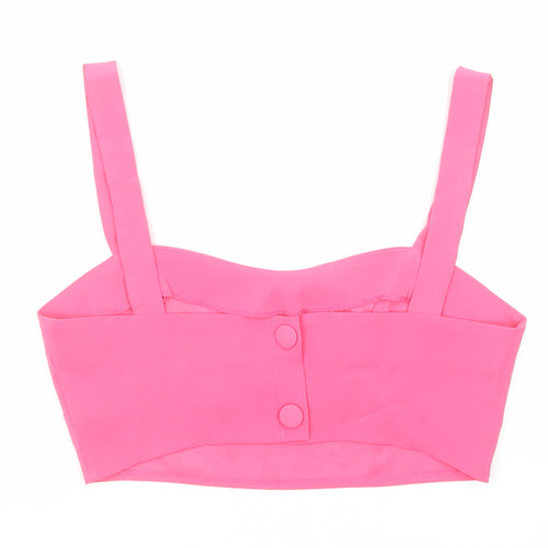 Reclaimed Vintage Womens Pink Polyester Cropped Tank Size 10 Sweetheart