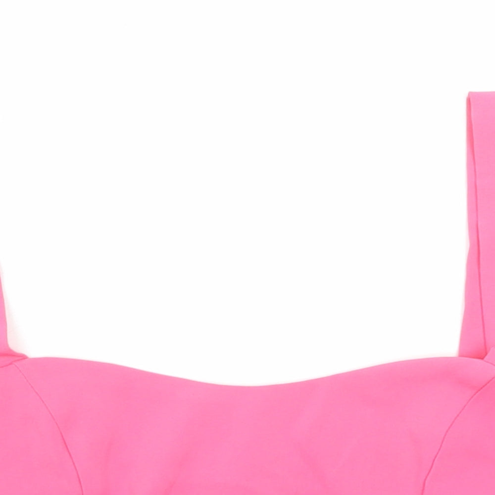 Reclaimed Vintage Womens Pink Polyester Cropped Tank Size 10 Sweetheart
