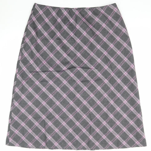 Eastex Womens Grey Plaid Wool A-Line Skirt Size 18
