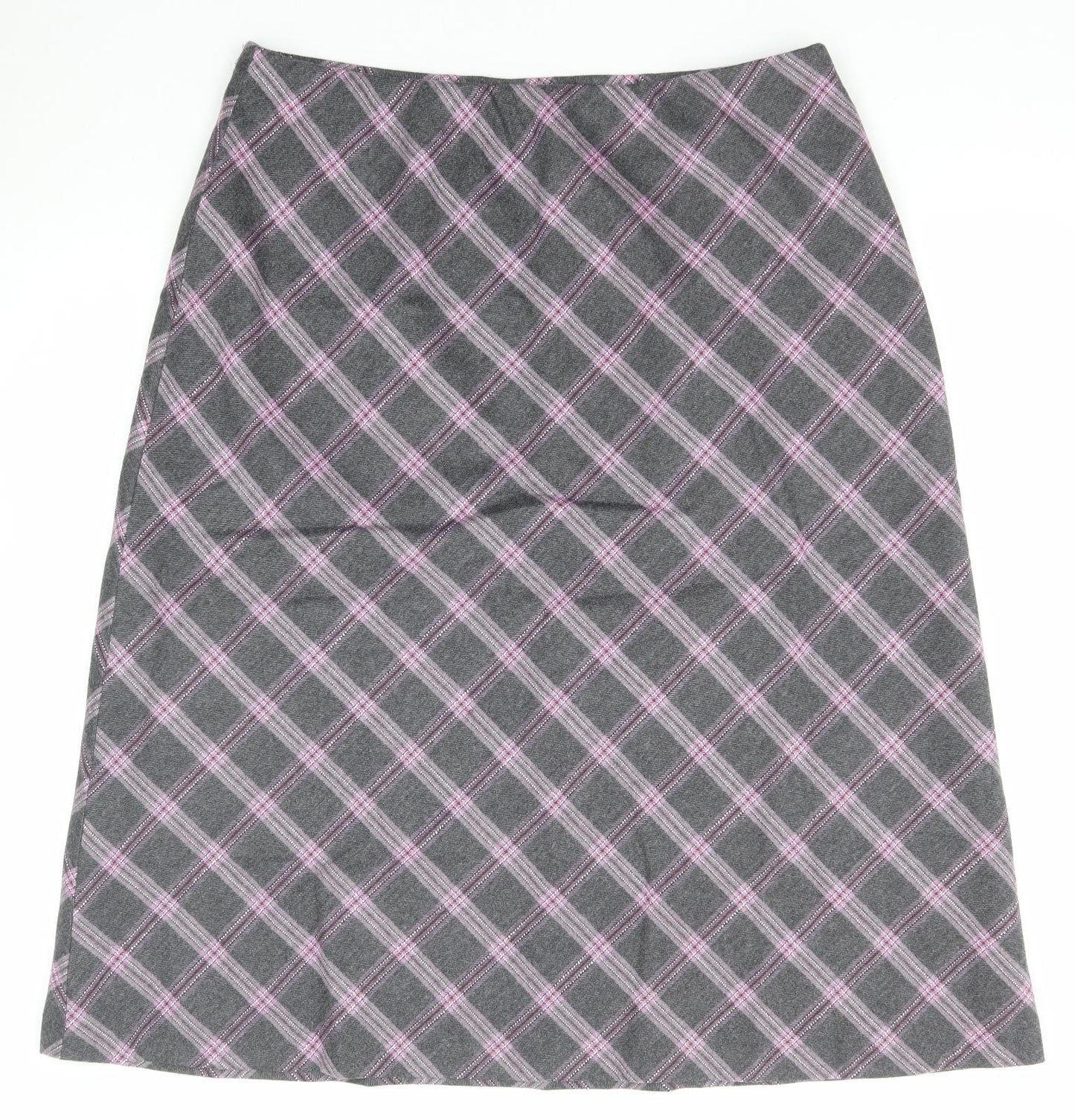 Eastex Womens Grey Plaid Wool A-Line Skirt Size 18