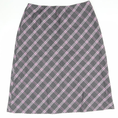 Eastex Womens Grey Plaid Wool A-Line Skirt Size 18