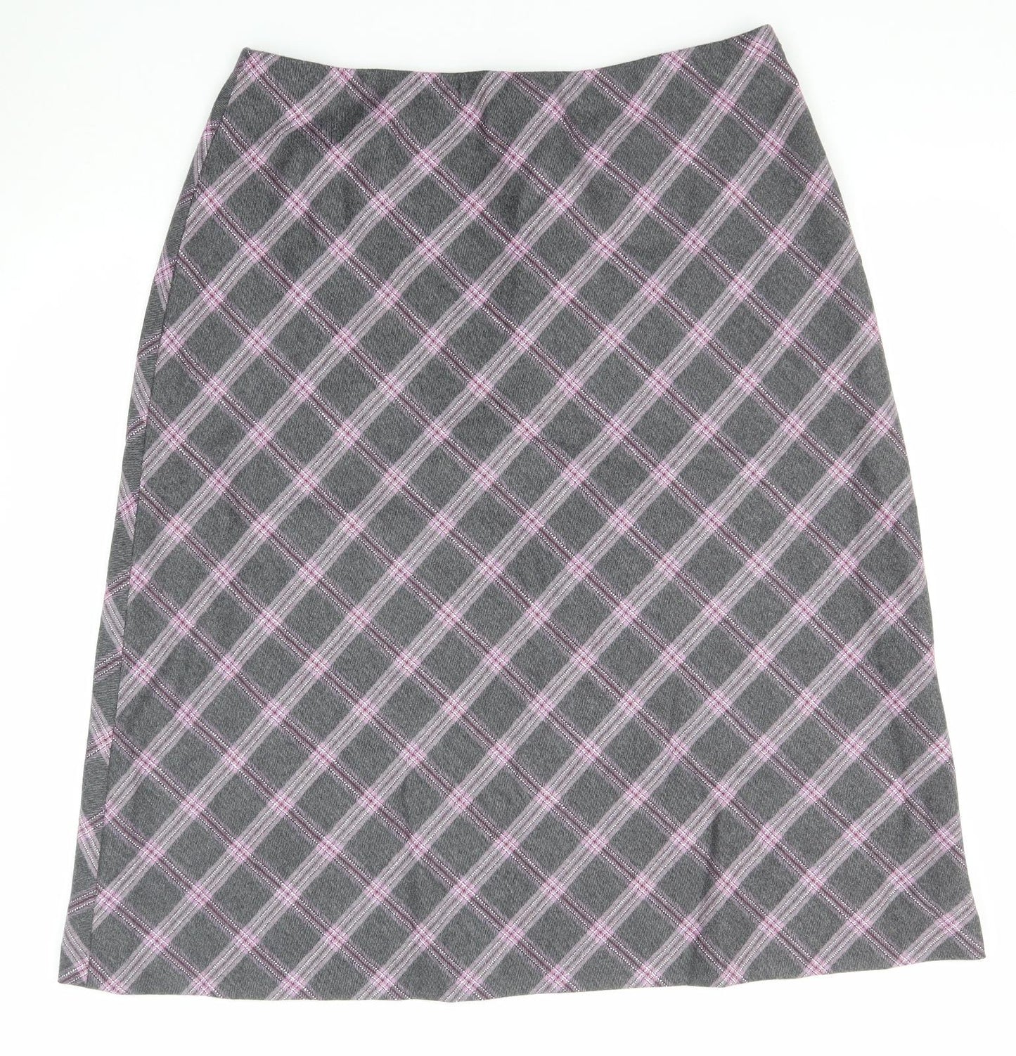 Eastex Womens Grey Plaid Wool A-Line Skirt Size 18