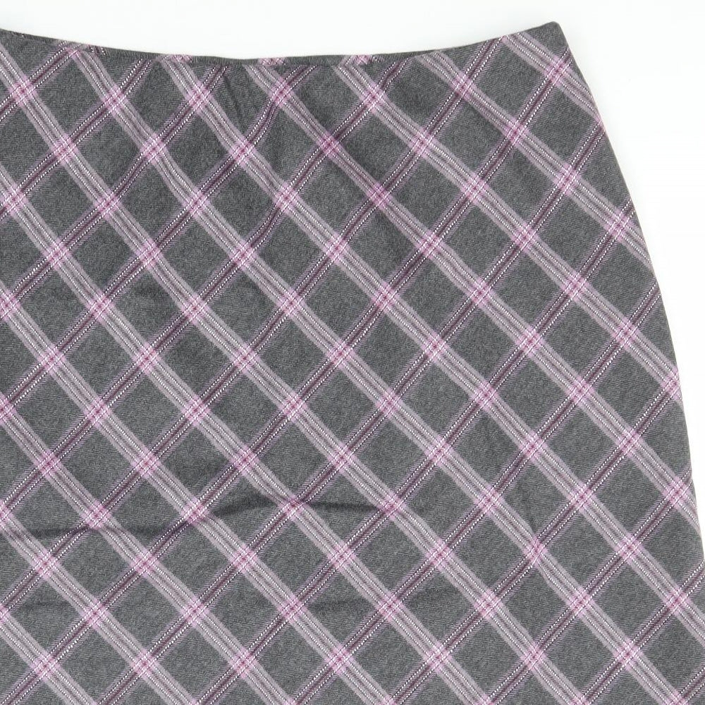 Eastex Womens Grey Plaid Wool A-Line Skirt Size 18