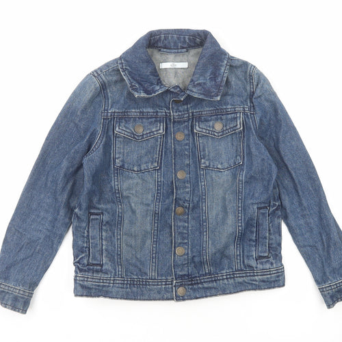 Marks and Spencer Girls Blue Basic Jacket Jacket Size 8-9 Years Snap