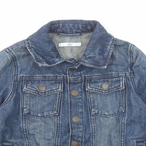 Marks and Spencer Girls Blue Basic Jacket Jacket Size 8-9 Years Snap