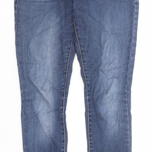 NEXT Womens Blue Cotton Skinny Jeans Size 8 Regular Zip