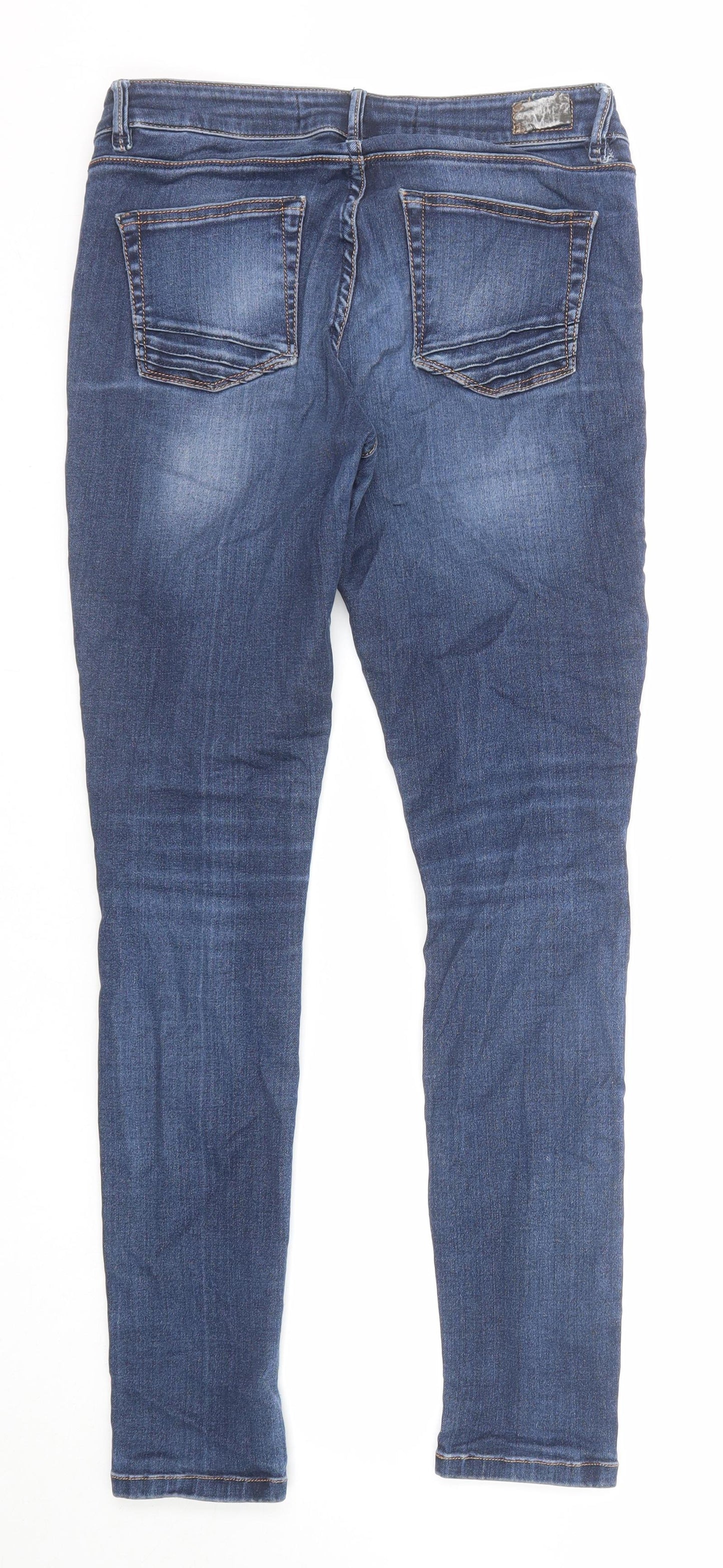 NEXT Womens Blue Cotton Skinny Jeans Size 8 Regular Zip