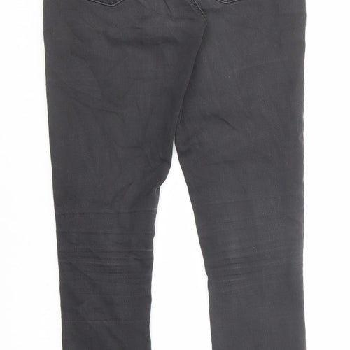 Topshop Womens Grey Cotton Skinny Jeans Size 28 L32 in Regular Zip