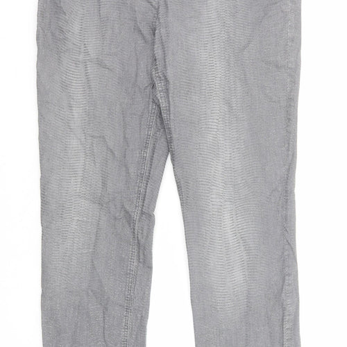 Robell Womens Grey Cotton Skinny Jeans Size 16 Regular Zip