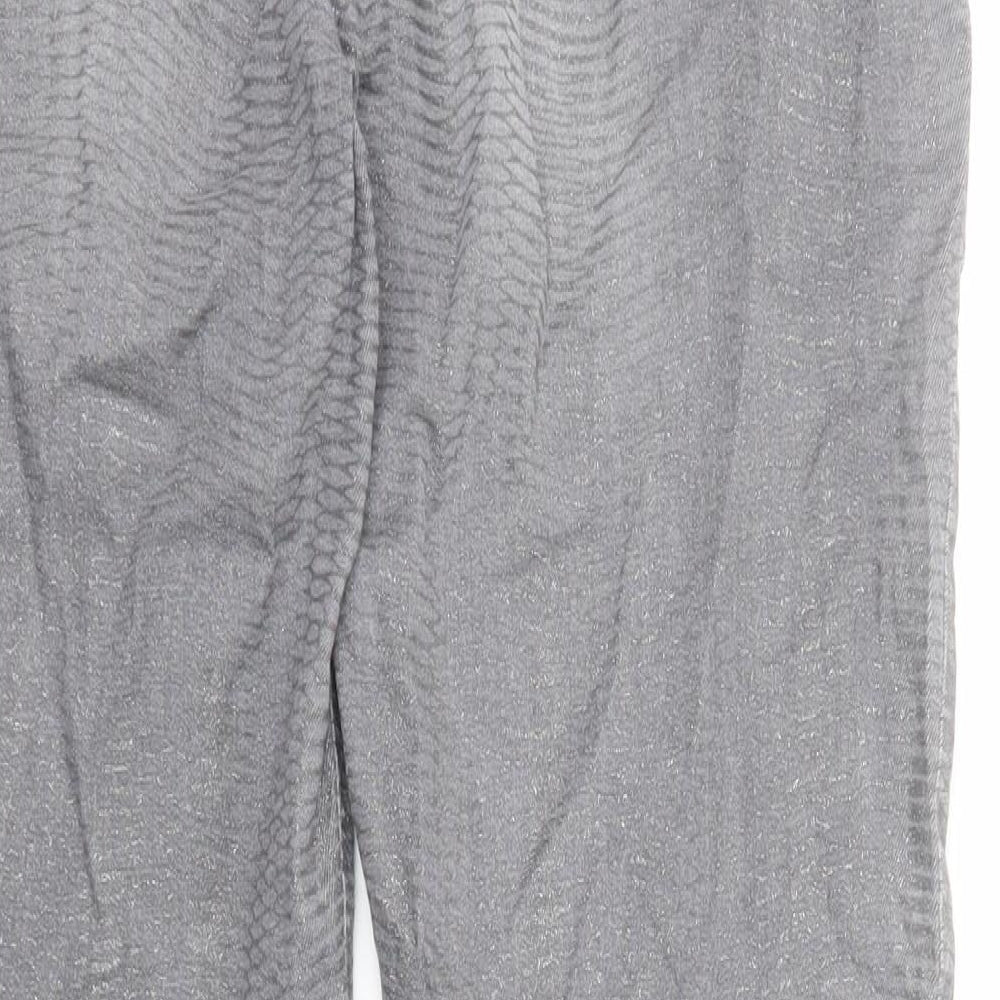 Robell Womens Grey Cotton Skinny Jeans Size 16 Regular Zip