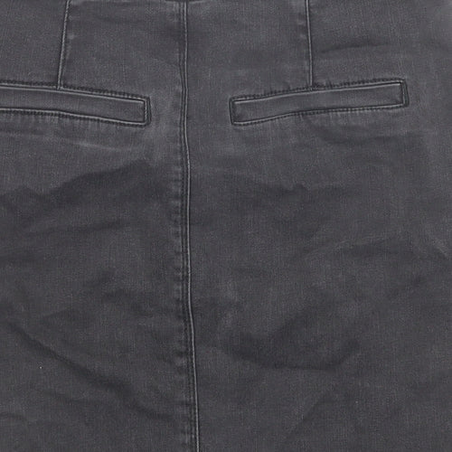 Country Road Womens Black Cotton A-Line Skirt Size 4 Zip