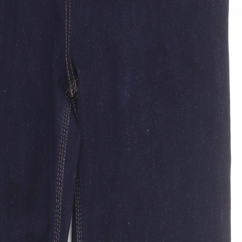 Marks and Spencer Womens Blue Cotton Straight Jeans Size 14 Regular Zip