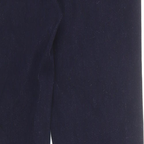 Marks and Spencer Womens Blue Cotton Straight Jeans Size 14 Regular Zip