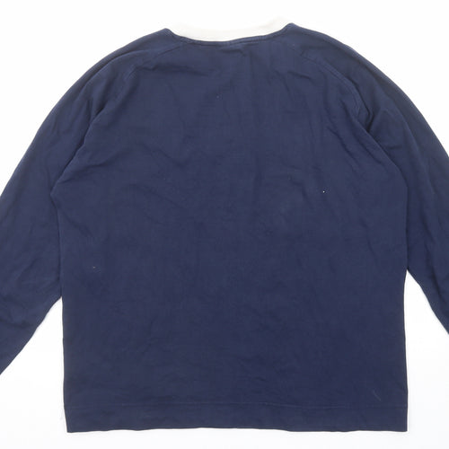 Umbro Mens Blue Cotton T-Shirt Size L Round Neck