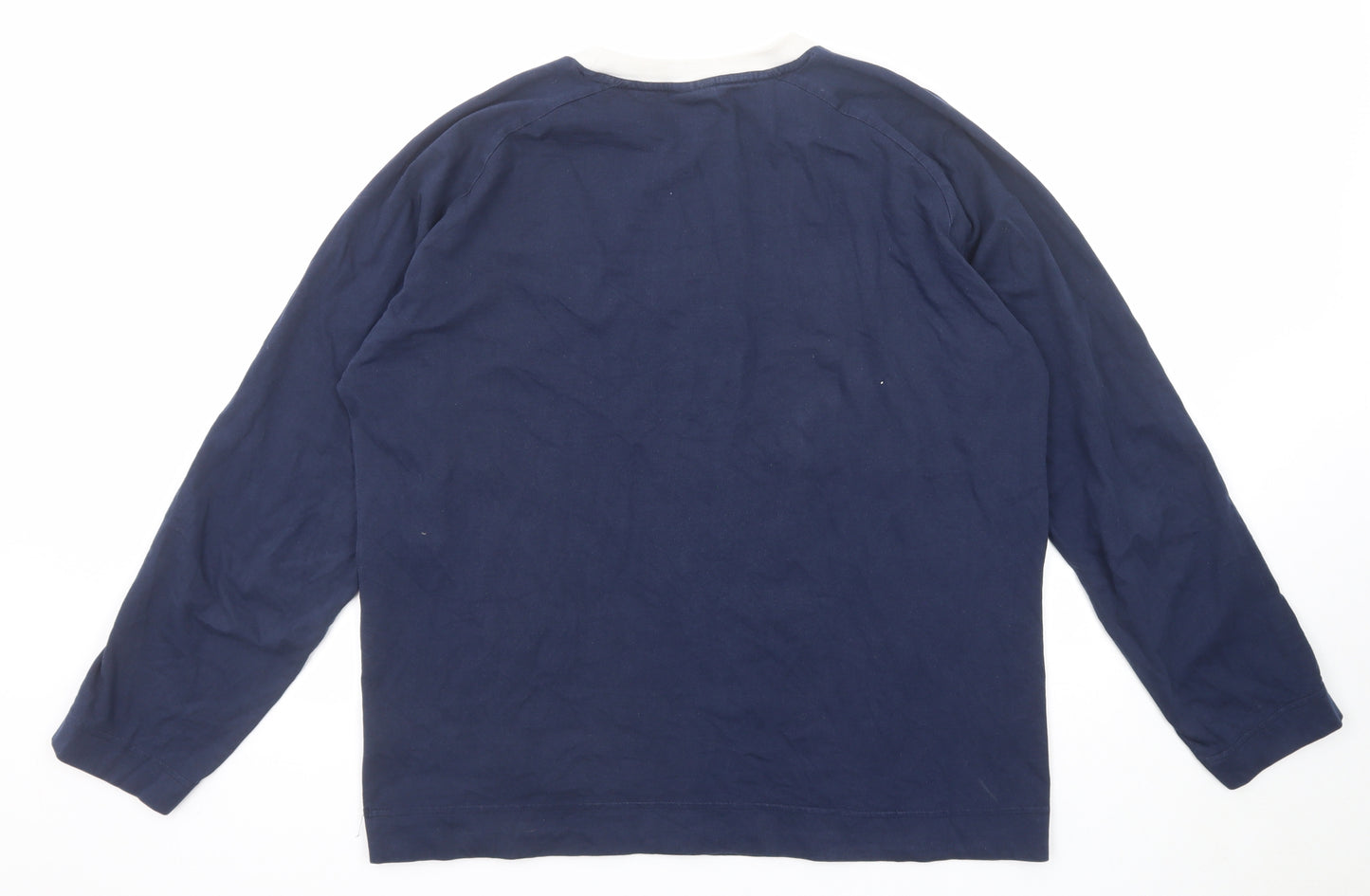 Umbro Mens Blue Cotton T-Shirt Size L Round Neck