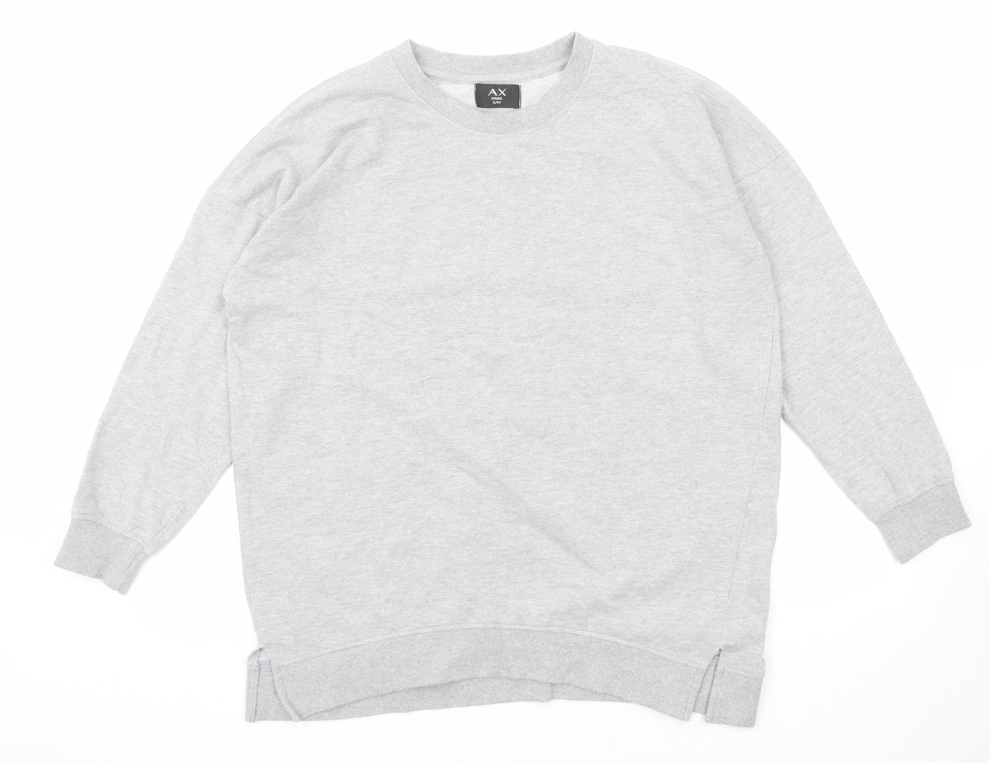 AX Paris Womens Grey Polyester Pullover Sweatshirt Size S Pullover - Size S-M