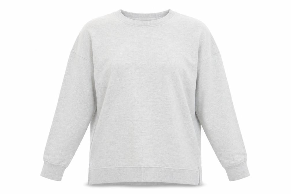Front view of AX Paris women’s grey polyester pullover sweatshirt, size S, pullover -, size S-m
