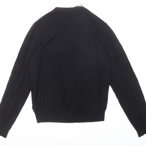 Marks and Spencer Womens Black Round Neck Viscose Cardigan Jumper Size 14