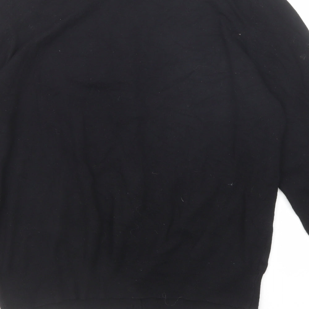 Marks and Spencer Womens Black Round Neck Viscose Cardigan Jumper Size 14