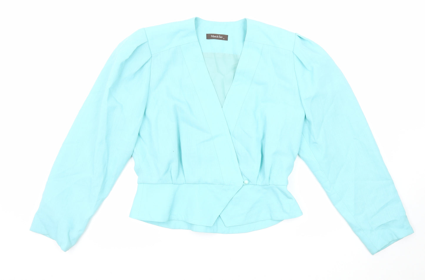 Match Set Womens Blue Jacket Blazer Size 12 Button