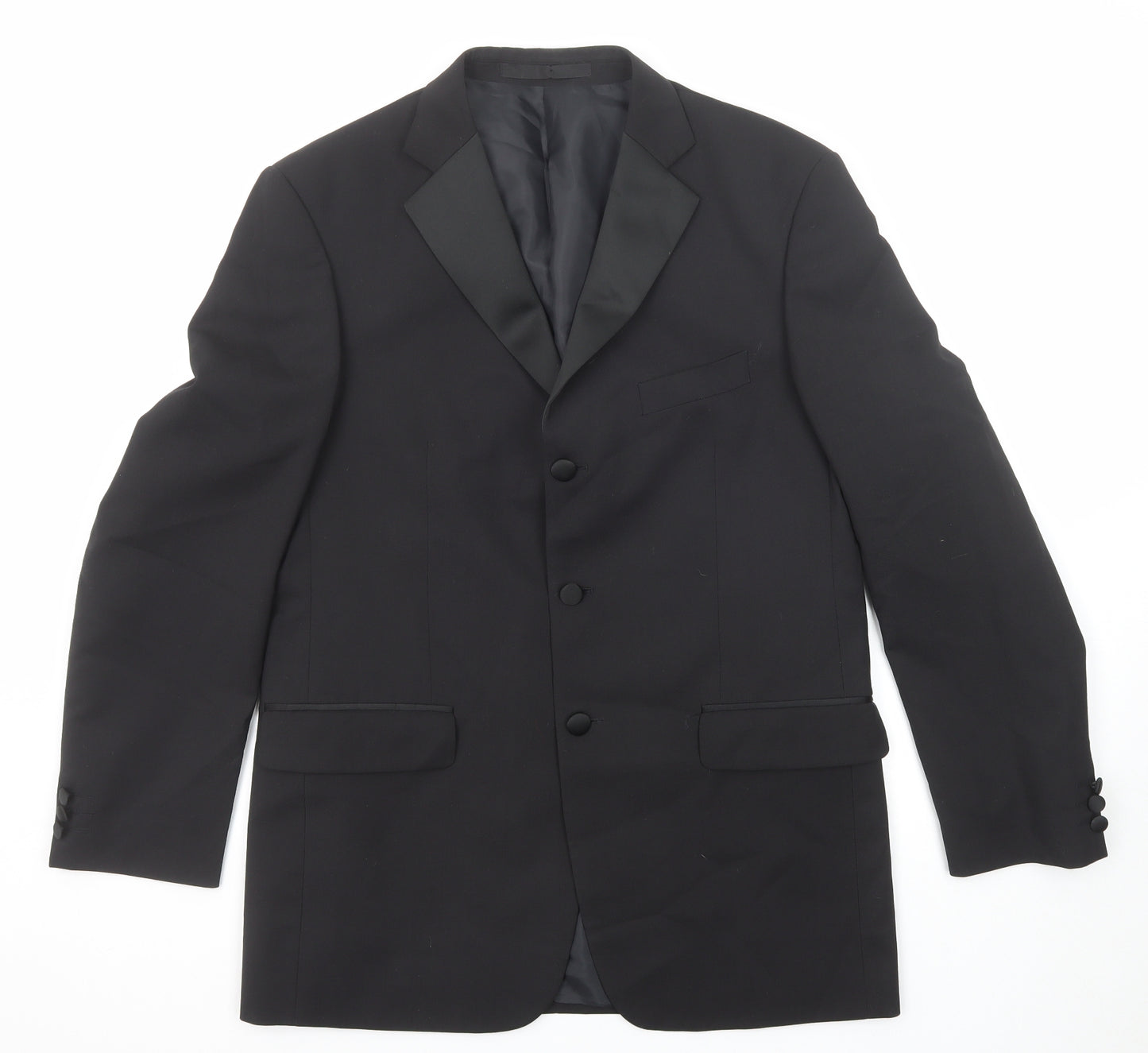 Marks and Spencer Mens Black Polyester Jacket Suit Jacket Size 40 Regular