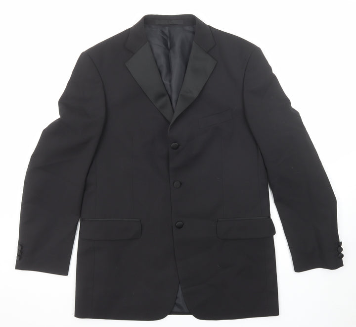 Marks and Spencer Mens Black Polyester Jacket Suit Jacket Size 40 Regular