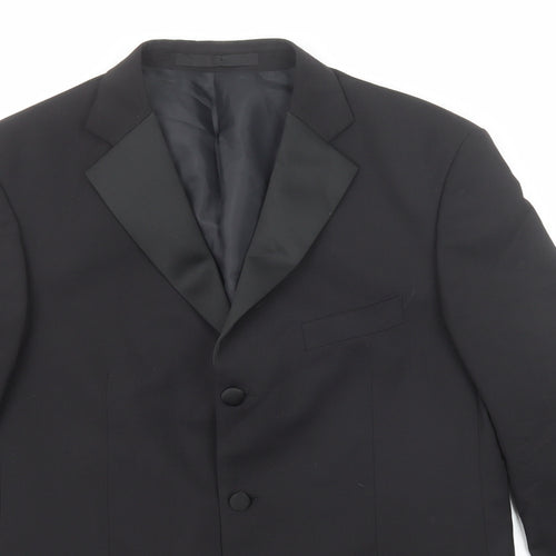 Marks and Spencer Mens Black Polyester Jacket Suit Jacket Size 40 Regular
