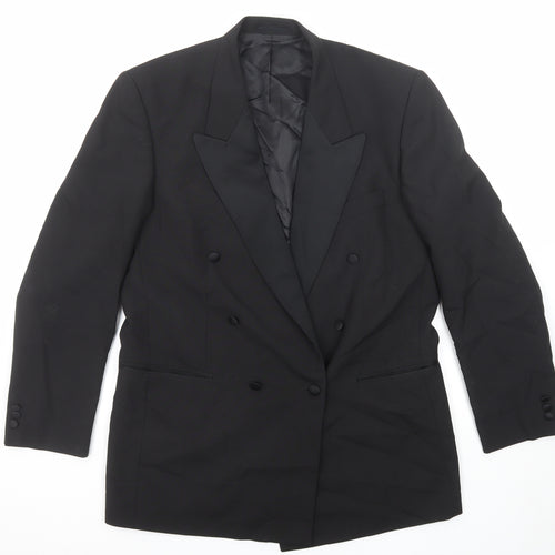 Leonards Mens Black Polyester Jacket Suit Jacket Size 42 Regular