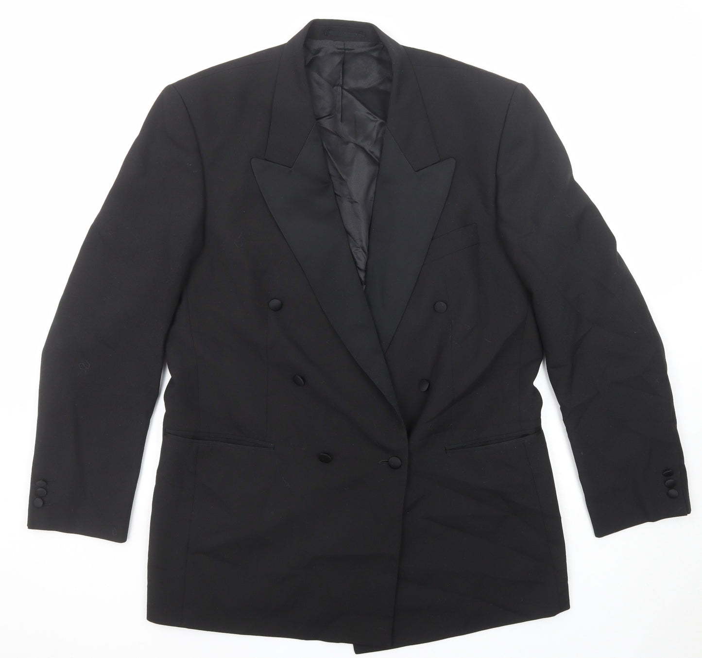 Leonards Mens Black Polyester Jacket Suit Jacket Size 42 Regular
