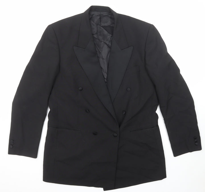 Leonards Mens Black Polyester Jacket Suit Jacket Size 42 Regular