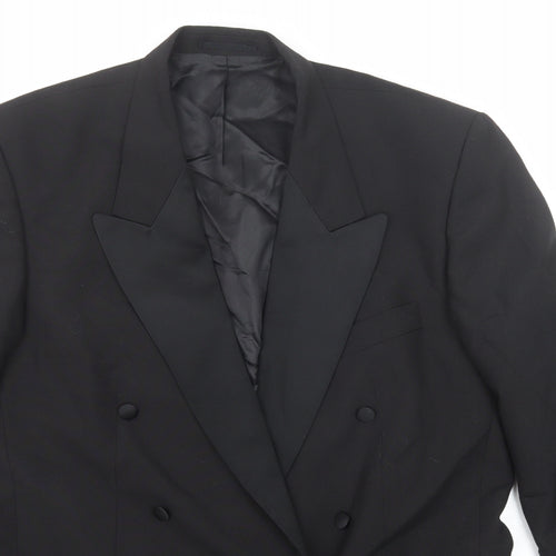 Leonards Mens Black Polyester Jacket Suit Jacket Size 42 Regular