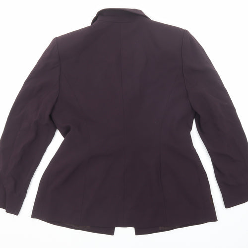 Country Casuals Womens Purple Jacket Blazer Size 12 Button - Lace Embroidery