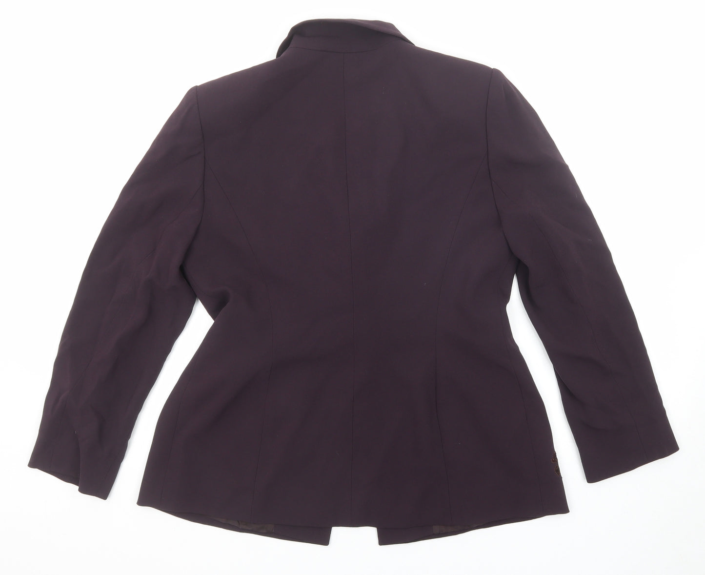 Country Casuals Womens Purple Jacket Blazer Size 12 Button - Lace Embroidery
