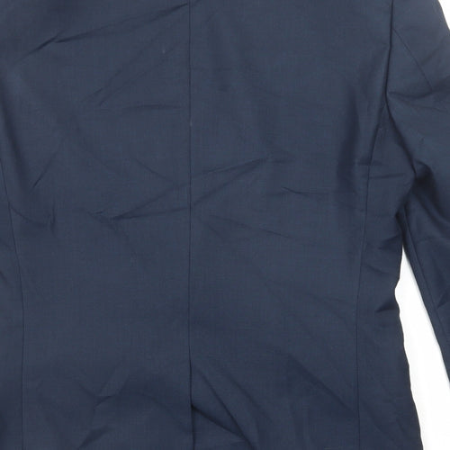 Harry Brown Mens Blue Polyester Jacket Suit Jacket Size 36 Regular