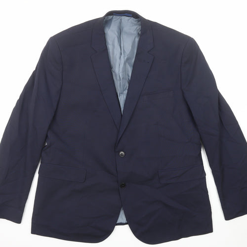 Burton Mens Blue Polyester Jacket Suit Jacket Size 48 Regular