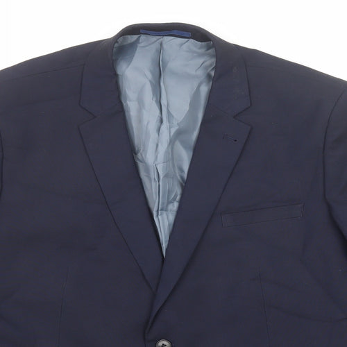 Burton Mens Blue Polyester Jacket Suit Jacket Size 48 Regular